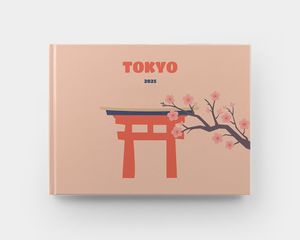 Liggende fotobog med hårdt omslag med et billede af Tokyo