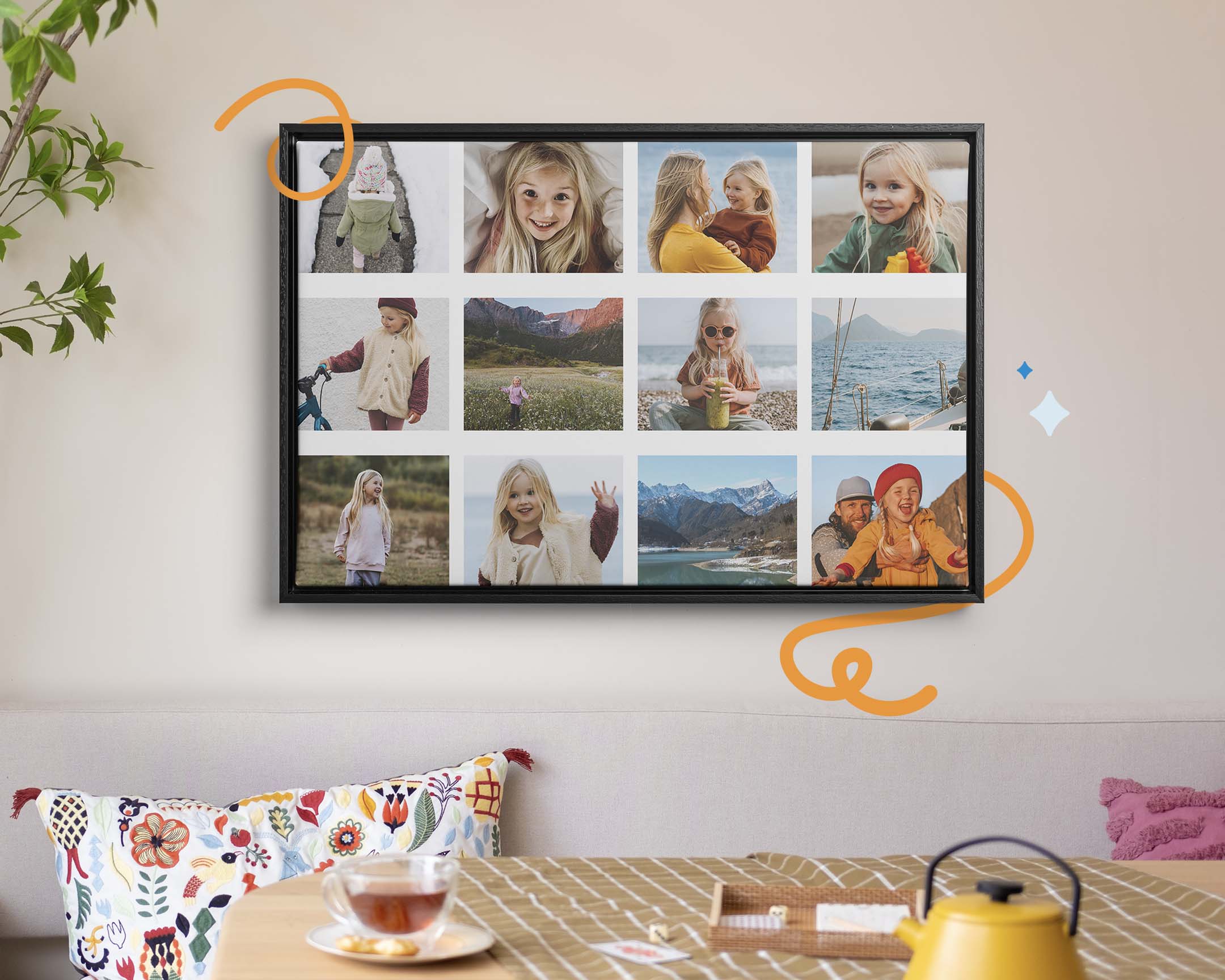 Vægdekoration med fotocollage: Dine udvalgte minder