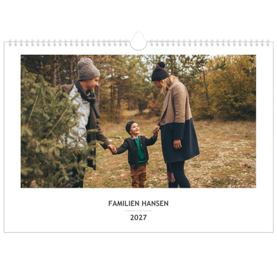 A3 Foto Kalender — Enkel familiekalender - Familie på 3 [kalender forside]