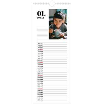 Køkkenkalender (15 x 40 cm) — Serif og øjeblikke