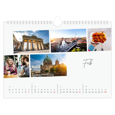 Fotokalender A4 — Byferie (hvid) [Februar]