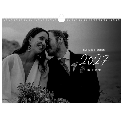 A3 Foto Kalender — Elegant skrift [kalender forside]