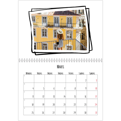 Fotokalender A4 dobbelt (30 x 40 cm) — Albums øjeblik [Marts]