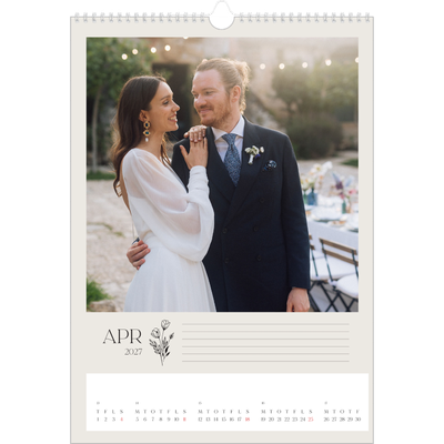Årskalender A3 — Initialer i blomst [April]