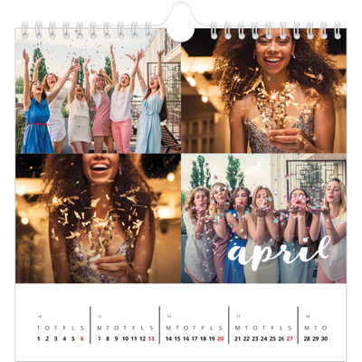Årskalender kvadratisk — Simpel skrift [April]