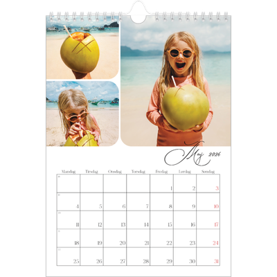 Fotokalender A4 (20 x 30 cm) — Øjebliksbilleder og skrift [kalender forside]