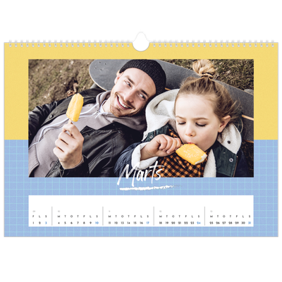 A3 Foto Kalender — Farverig kalender [Marts]