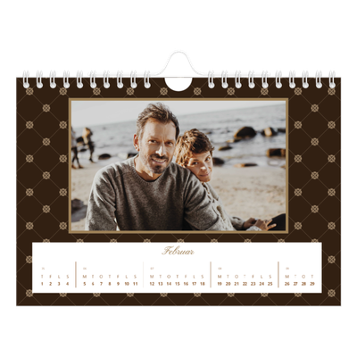A5 Foto Kalender — Vintage monokrom [Februar]