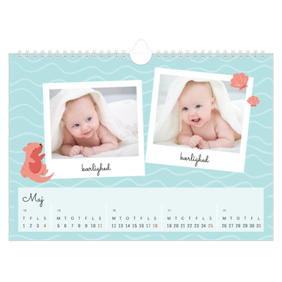 Fotokalender A4 — Søde dyr [kalender forside]