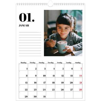 A3 Foto Kalender — Serif og øjeblikke