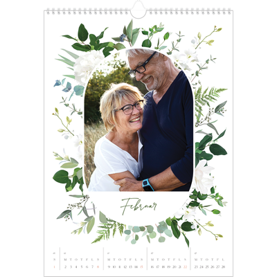 Årskalender A3 — Klassiske blomster [Februar]