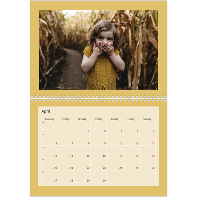 Fotokalender A4 dobbelt (30 x 40 cm) — Jordfarver [April]