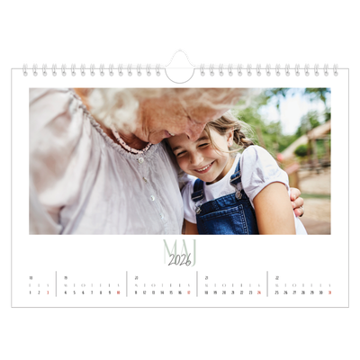 Fotokalender A4 — Flere fonter [kalender forside]