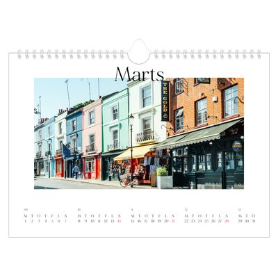 Fotokalender A4 — Min rejseskildring [Marts]