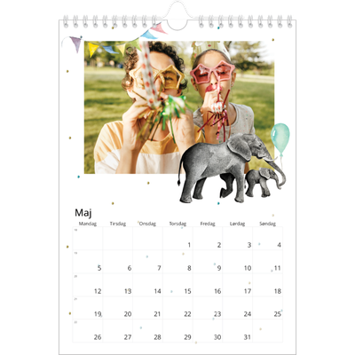 Fotokalender A4 (20 x 30 cm) — Akvarel dyr [kalender forside]