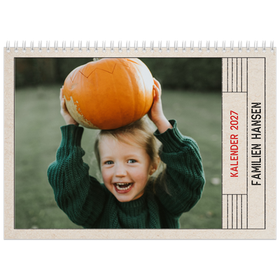 Fotokalender A4 dobbelt (30 x 40 cm) — Stempeleffekt [kalender forside]