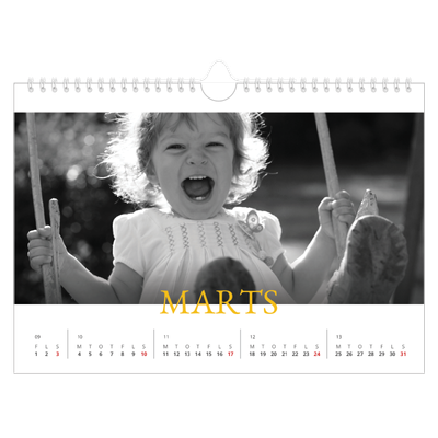 Fotokalender A4 — Heritage-stil [Marts]
