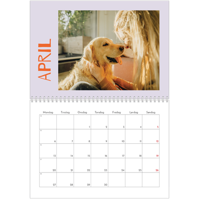 Fotokalender A4 dobbelt (30 x 40 cm) — Farverig kalender [April]