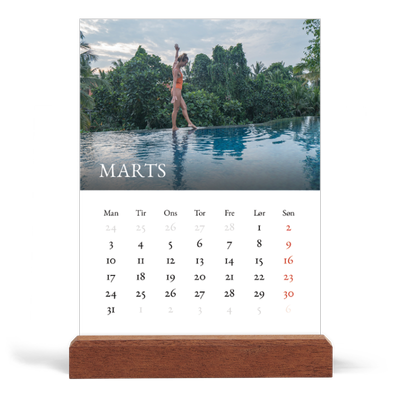 Staffeli kalender - stående  — Simpel serif [Marts]