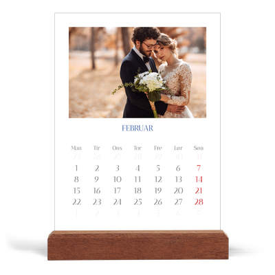 Staffeli kalender - stående  — Klassisk kobolt [Februar]