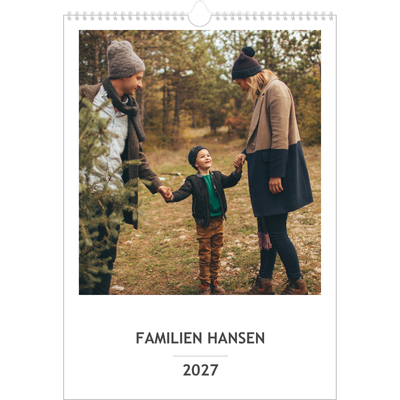 Familiekalender A3  — Enkel familiekalender - Familie på 3 [kalender forside]