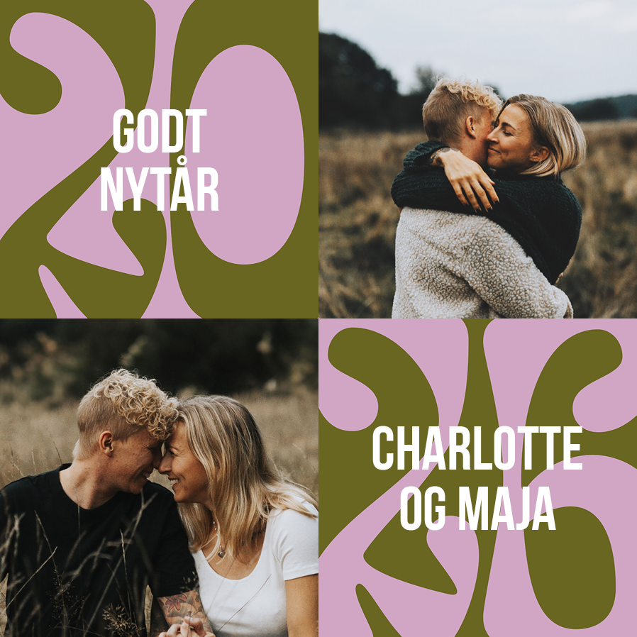 Kort — Lyderød og khaki