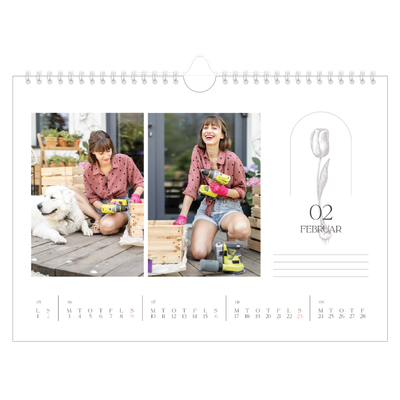 Fotokalender A4 — Enkel botanisk [Februar]