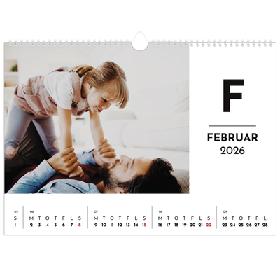 A3 Foto Kalender — Bogstav i fokus [Februar]