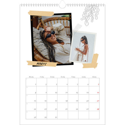 Årskalender A3 — Scrapbook stil [Marts]