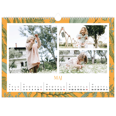 A3 Foto Kalender — Blomstret tapet [kalender forside]