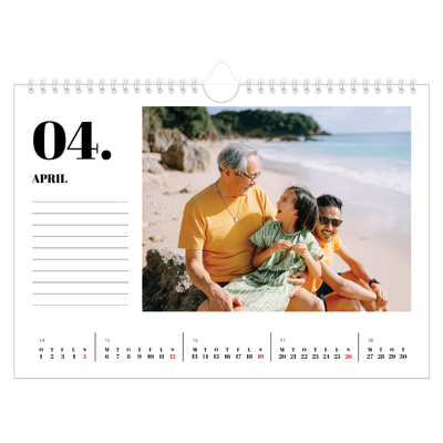 Fotokalender A4 — Serif og øjeblikke [April]