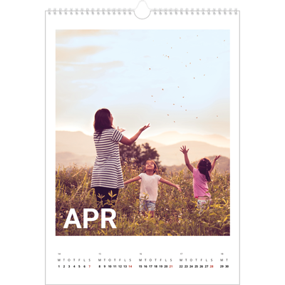 Årskalender A3 — Stor måned [April]