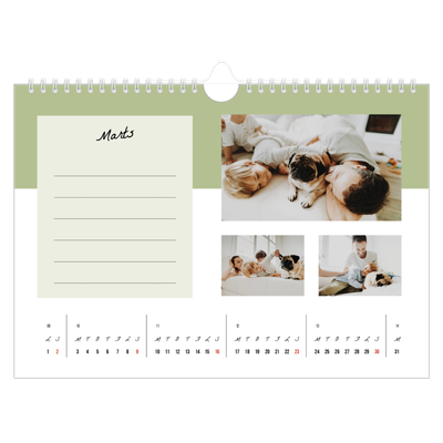Fotokalender A4 — Kalender med "To do"-liste [Marts]