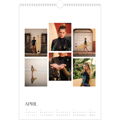 Årskalender A3 — Surfing i solnedgangen [April]