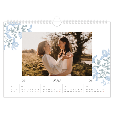 Fotokalender A4 — Elegant blomstret [kalender forside]