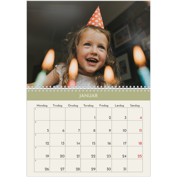 Fotokalender A4 dobbelt — Pastel kapitler