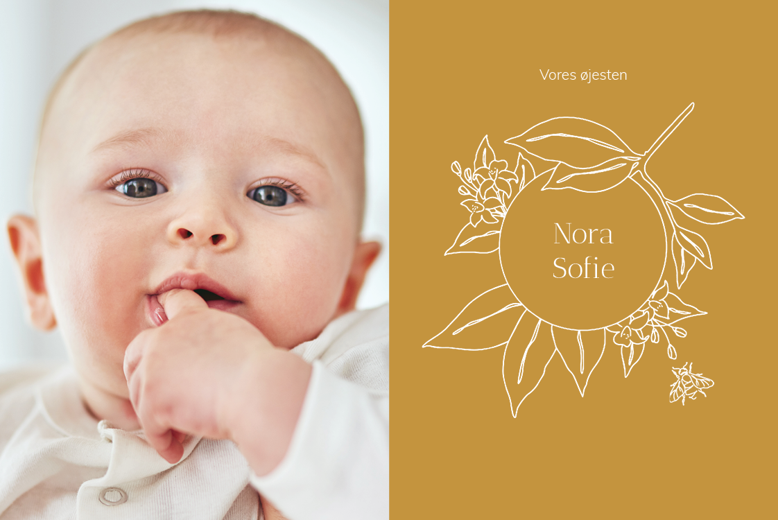 Invitationer — Skrøbelig blomsterbaby