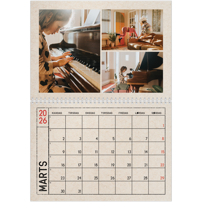 Fotokalender A4 dobbelt (30 x 40 cm) — Stempeleffekt [Marts]