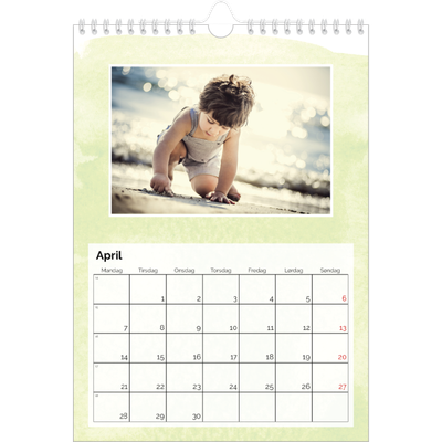 Fotokalender A4 (20 x 30 cm) — Akvarel baggrunde [April]