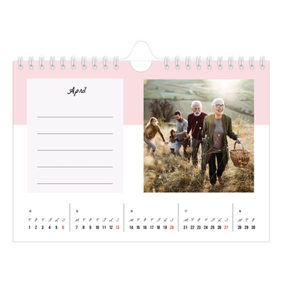A5 Foto Kalender — Kalender med "To do"-liste [April]