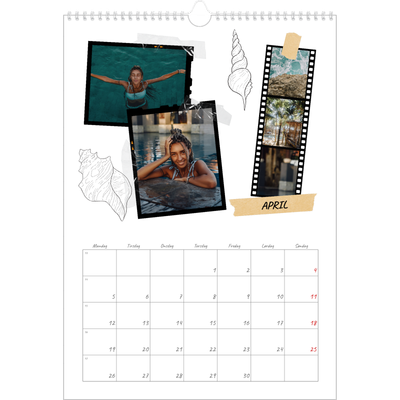 Årskalender A3 — Scrapbook stil [April]