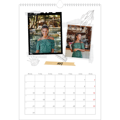 Årskalender A3 — Scrapbook stil [Maj]