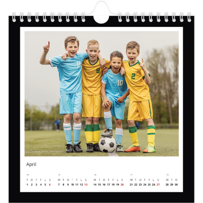 Årskalender kvadratisk — Sort baggrund [April]