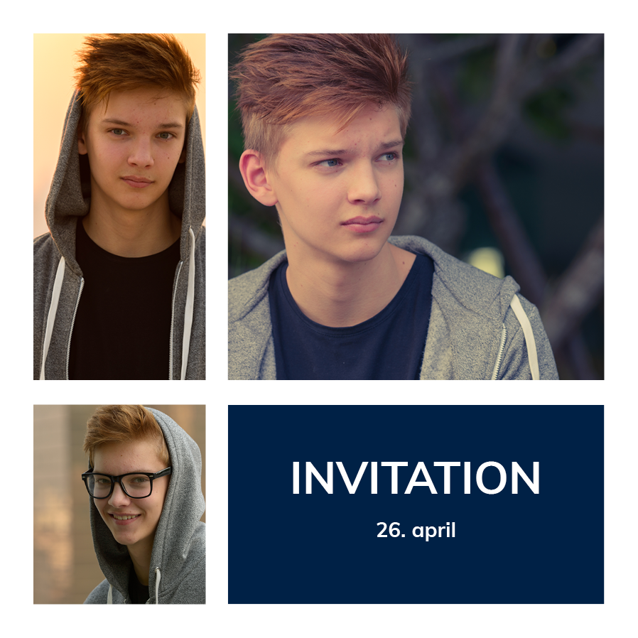 Invitationer — Blå box