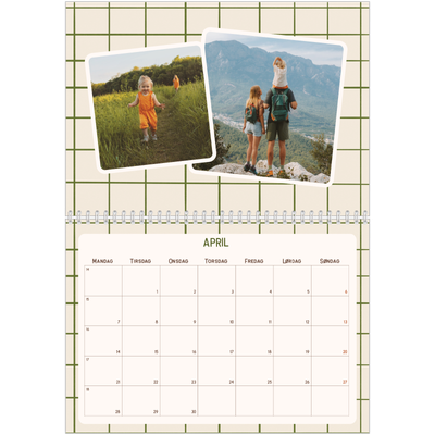 Fotokalender A4 dobbelt (30 x 40 cm) — Retro mønstre [April]