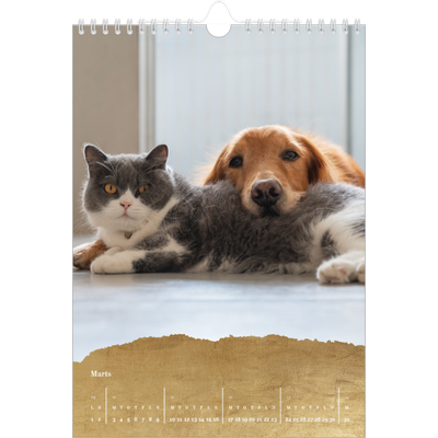 Fotokalender A4 (20 x 30 cm) — Classic Gold [Marts]