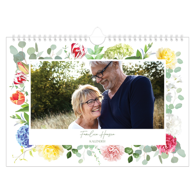 Fotokalender A4 — Klassiske blomster [kalender forside]