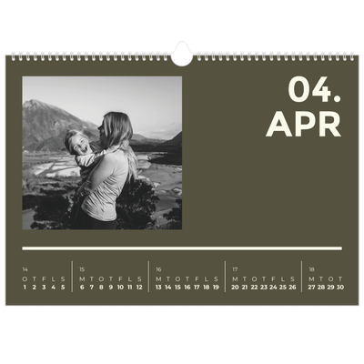 A3 Foto Kalender — Moderne og dristig [April]