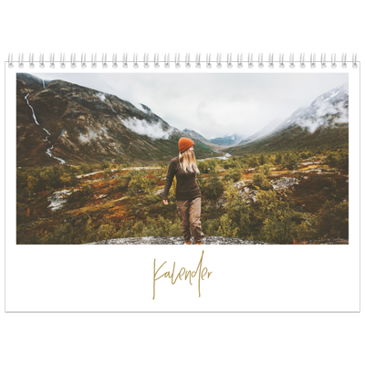 Fotokalender A4 dobbelt (30 x 40 cm) — Håndskrevet måned [kalender forside]