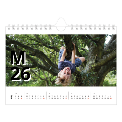 A5 Foto Kalender — Bogstav og tal [kalender forside]